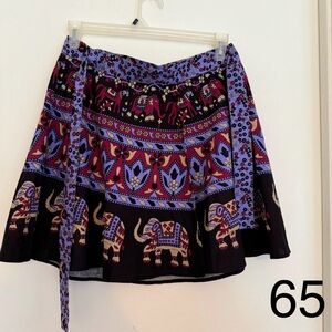 Free People Black and Red Skater Mini Skirt